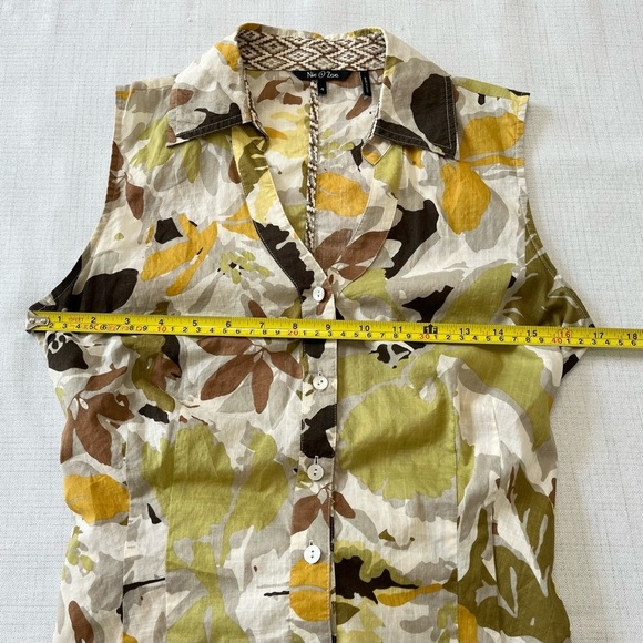 NIC & ZOE TAN/BROWN Sleeveless Top Blouse SIZE 4 - Picture 3 of 7